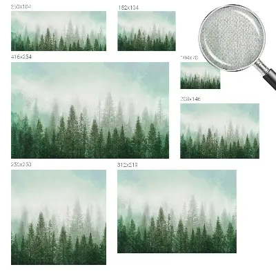 Foto behang voor de kinderkamer met een illustratie van een wolf in het bos