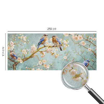 Fotobehang kinderkamer met lentevogels als patroon