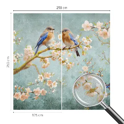 Fotobehang kinderkamer met lentevogels als patroon