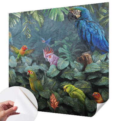 Fotobehang tienerkamer met een exotische jungleprint