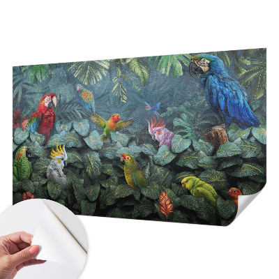 Fotobehang tienerkamer met een exotische jungleprint