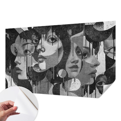 Foto behang voor de keuken Vrouwengezichten