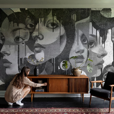 Foto behang voor de keuken Vrouwengezichten