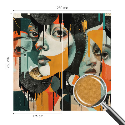 Zelfklevend fotobehang Kleurrijke gezichten