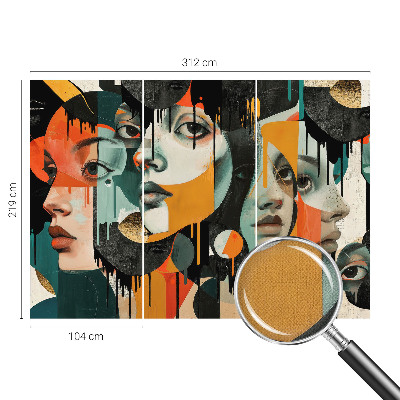 Zelfklevend fotobehang Kleurrijke gezichten