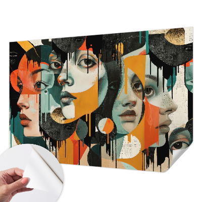 Zelfklevend fotobehang Kleurrijke gezichten