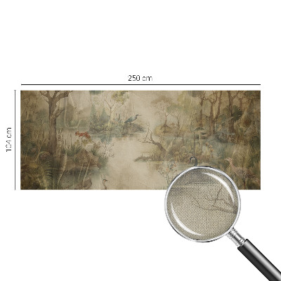 Zelfklevende behangsticker met een boslandschap