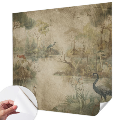 Zelfklevende behangsticker Boslandschap