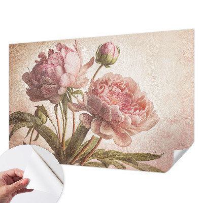 3D fotobehang met delicate pioenrozen