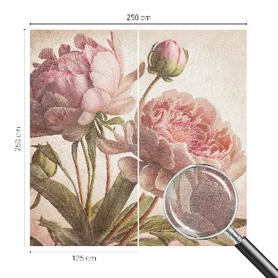 3D fotobehang met delicate pioenrozen