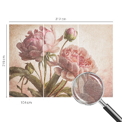 3D fotobehang Delicate pioenrozen