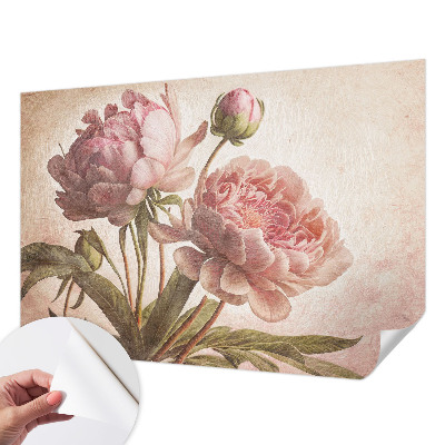 3D fotobehang Delicate pioenrozen