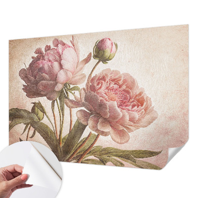 3D fotobehang Delicate pioenrozen