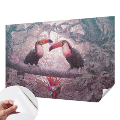 Fotobehang kinderkamer met een exotisch dierenstel