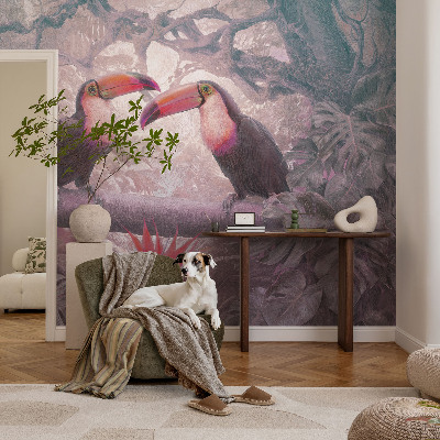 Fotobehang kinderkamer met een exotisch dierenstel