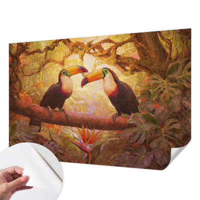 Fotobehang voor kinderkamer met kleurrijke toekans