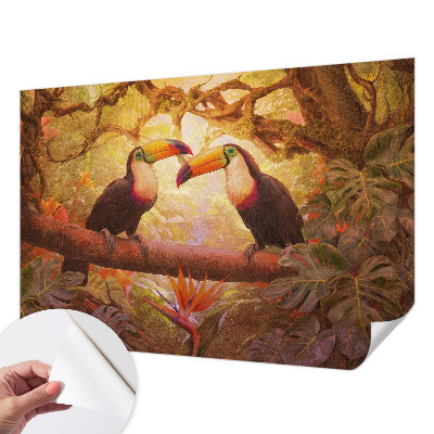Fotobehang voor kinderkamer met kleurrijke toekans