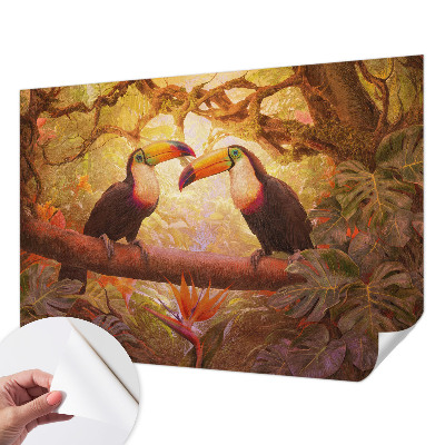 Fotobehang voor kinderkamer met kleurrijke toekans