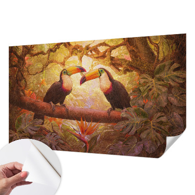 Fotobehang voor kinderkamer met kleurrijke toekans