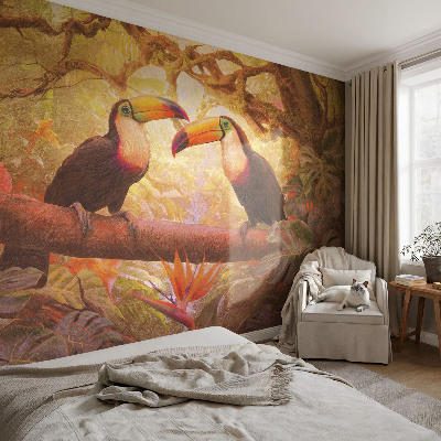 Fotobehang voor kinderkamer Kleurrijke toekans