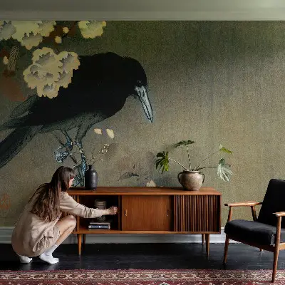 Fotobehang babykamer met een exotische natuurmotief