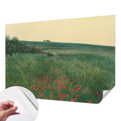 Fotobehang zelfklevend met papavervelden als motief