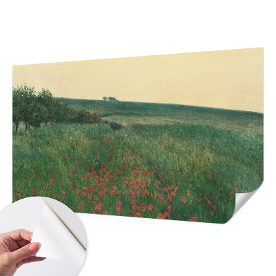 Fotobehang zelfklevend met papavervelden als motief