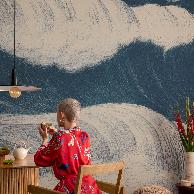 Zelfklevend fotobehang op maat Zeegolven