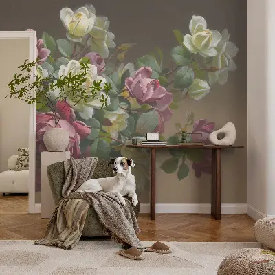Foto behang voor de kinderkamer met een bloemig en elegant motief