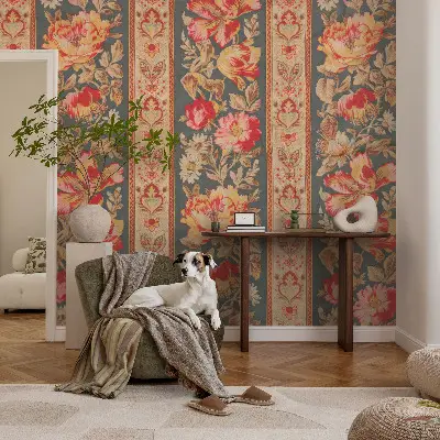 Fotobehang kinderkamer met kleurrijke bloemen