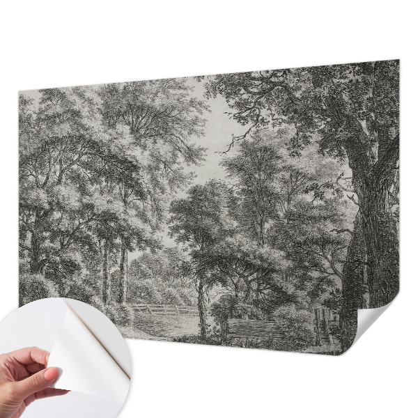 Fotobehang voor de kinderkamer met een boslandschap als motief