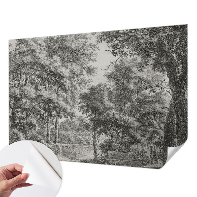 Fotobehang voor de kinderkamer met een boslandschap als motief