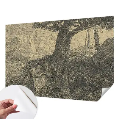 Fotobehang voor kinderkamer met illustraties van lezende karakters