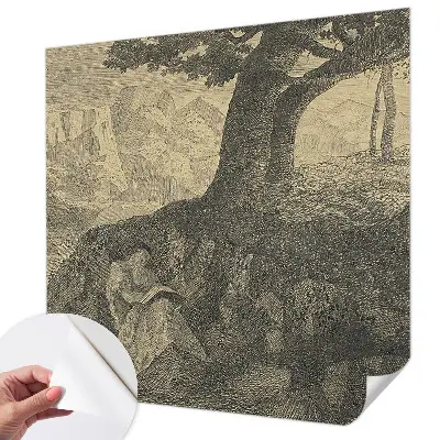 Fotobehang voor kinderkamer met illustraties van lezende karakters