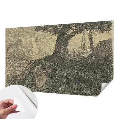 Fotobehang voor kinderkamer met illustraties van lezende karakters