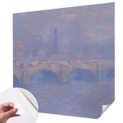 Zelfklevend fotobehang met afbeelding van een blauwe brug