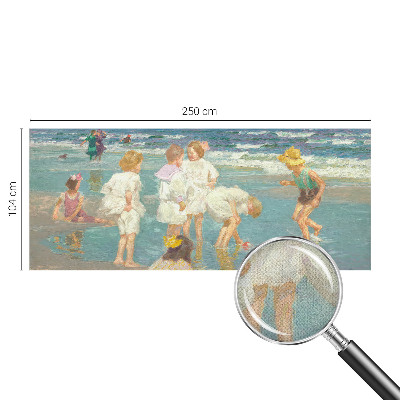 Zelfklevende behangsticker Jeugd aan het strand
