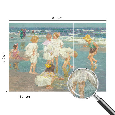 Zelfklevende behangsticker Jeugd aan het strand