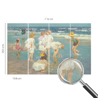 Zelfklevende behangsticker Jeugd aan het strand
