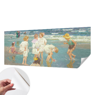 Zelfklevende behangsticker Jeugd aan het strand