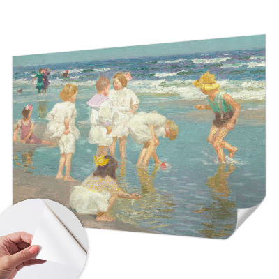 Zelfklevende behangsticker Jeugd aan het strand