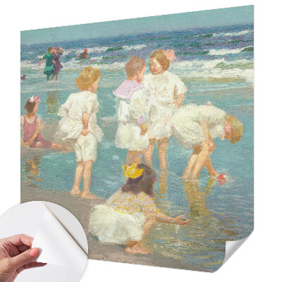 Zelfklevende behangsticker Jeugd aan het strand
