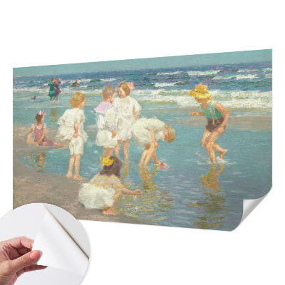 Zelfklevende behangsticker Jeugd aan het strand