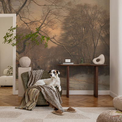 3D fotobehang Winterlandschap