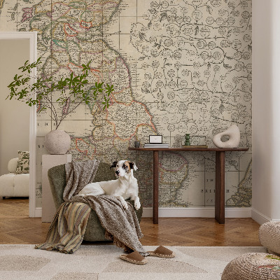 Fotobehang kinderkamer met een antieke wereldkaart als motief