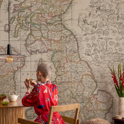 Fotobehang kinderkamer met een antieke wereldkaart als motief