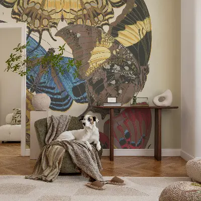 Fotobehang tienerkamer met een ontwerp van vlinders als inspiratiebron