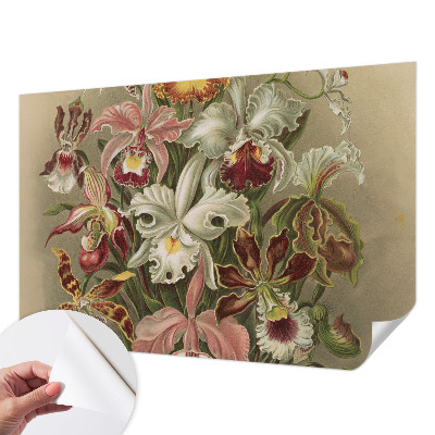 Foto behang voor de keuken met bloemig elegant patroon
