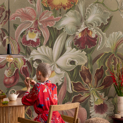 Foto behang voor de keuken Bloemige elegantie