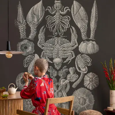 Zelfklevende behangsticker met onderwaterfiguren